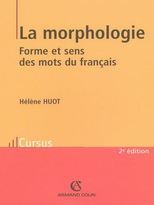 cover image of La morphologie